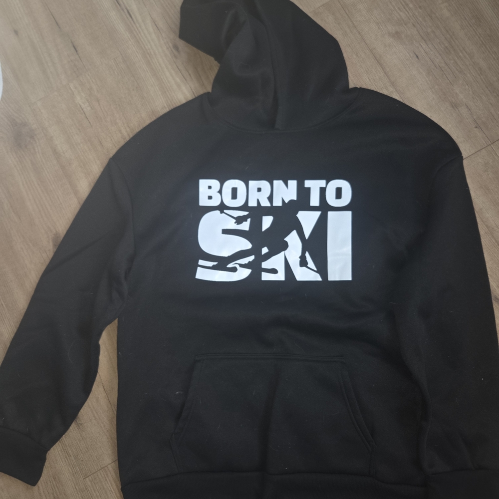 SHEIN Black 'Born to Ski' Men's Sweater